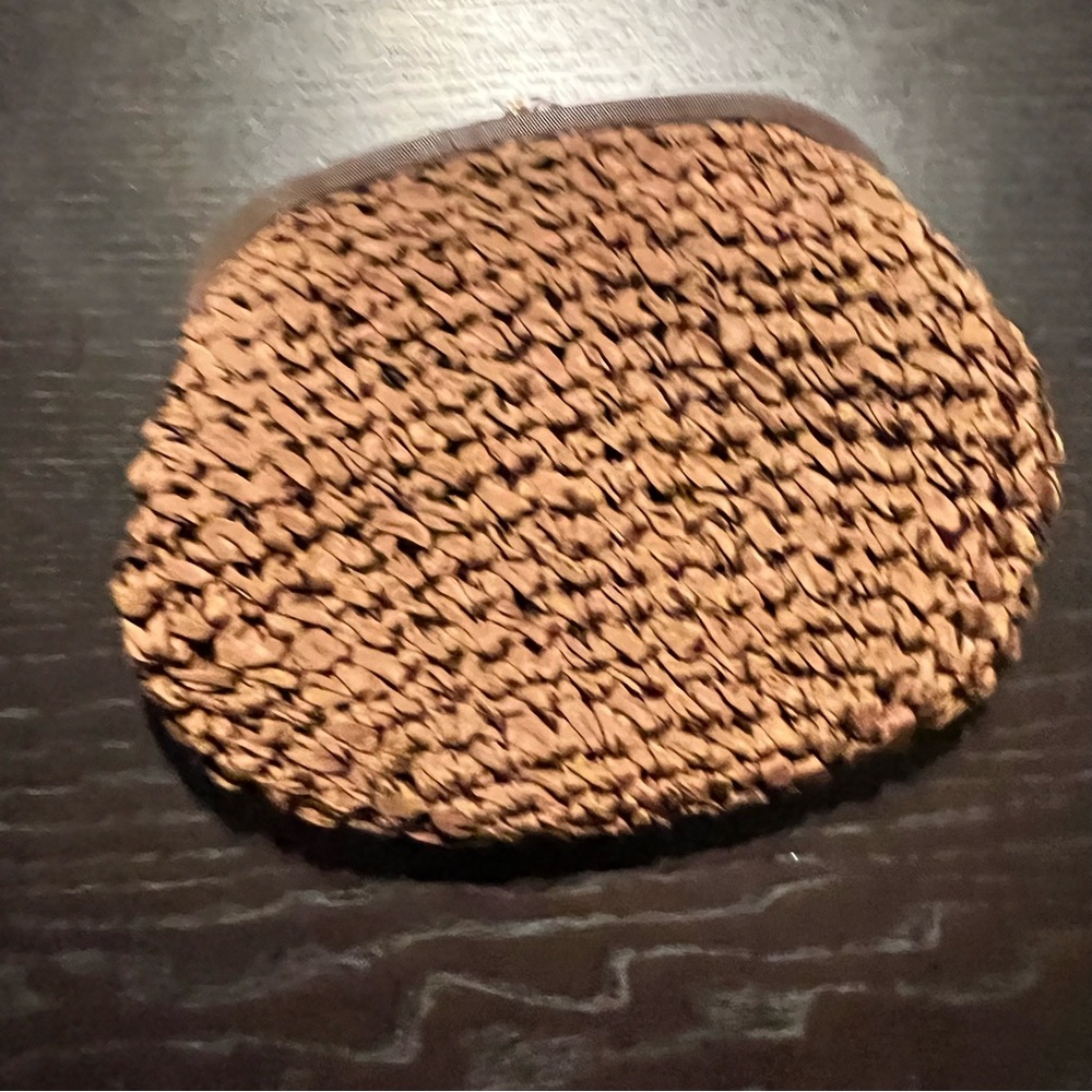 Vintage Woven Ribbon Clutch - Brown